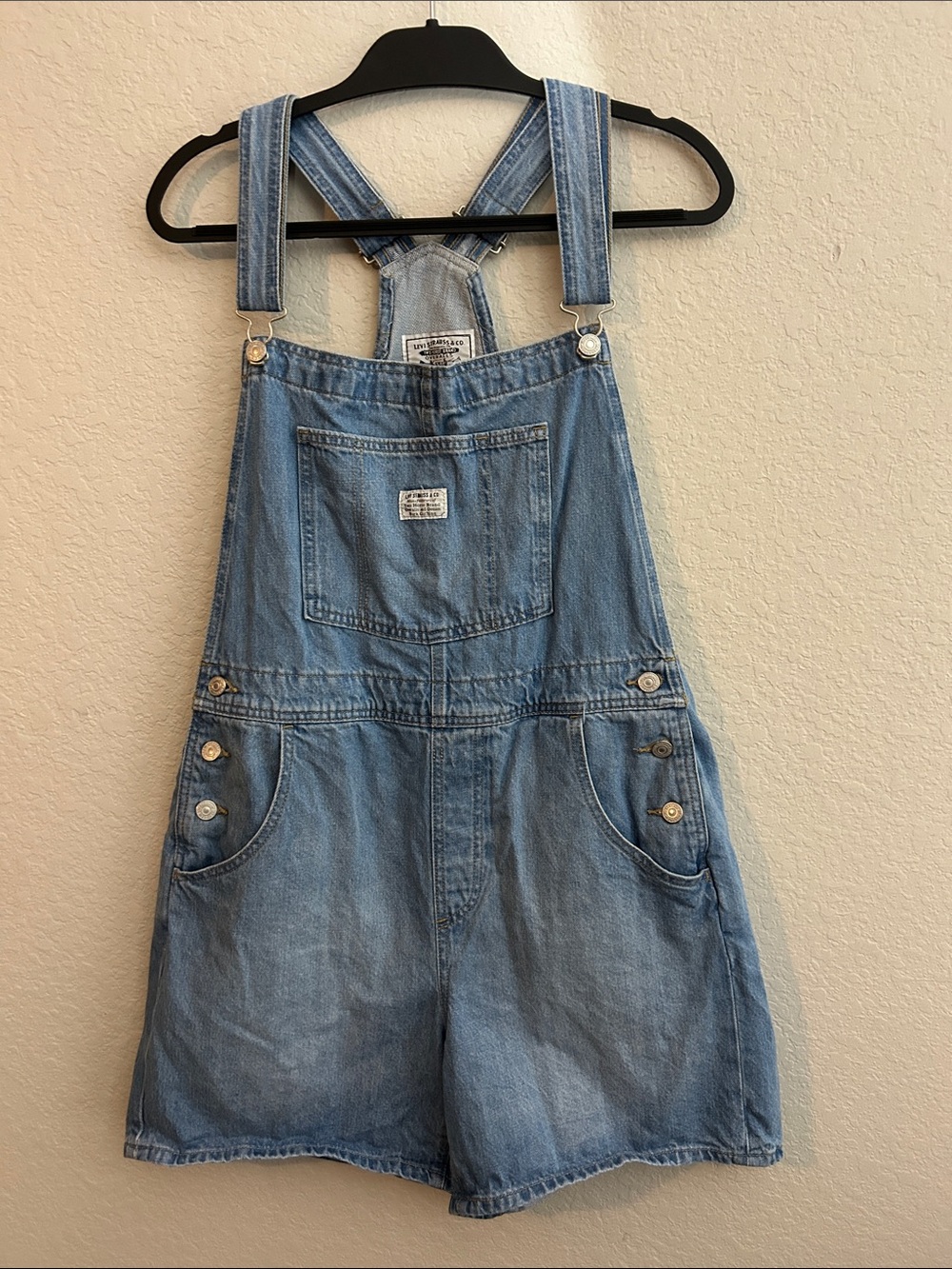 Levi's Light Blue Denim Overall Shorts